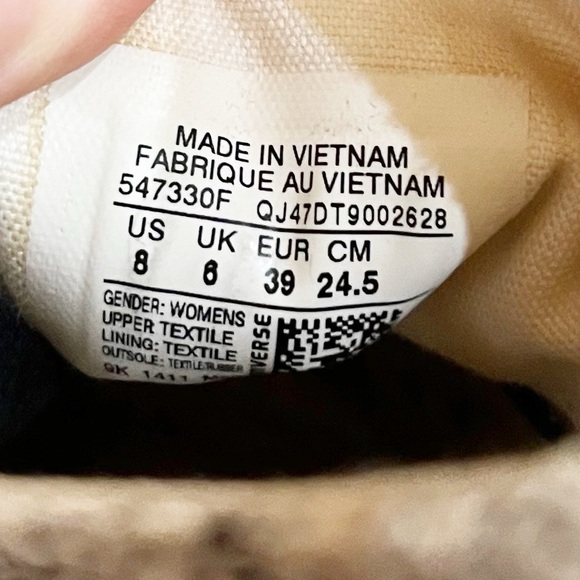 Converse Chuck Taylor All Star White Black Floral High Top Sneakers Shoes - Picture 5 of 6